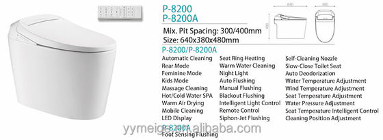 Advanced Function Automatic Deodorization Toilet Integrated Multi-Function Luxury with S-trap Drainage and Remote Control