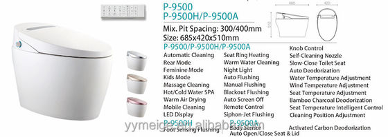 One Piece Structure Heated Bidet Toilet with Integrated Multi-Function Luxury and Intelligent Automatic Design