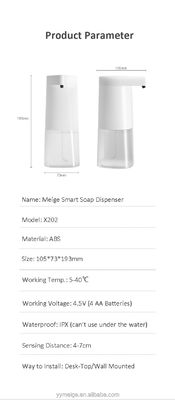 Hotel Meige X-202 2022 Black 350ml Kitchen Foam Liquid Mist Gel IPX4 FCC CE Infrared Touch Free Intelligent Soap Dispenser